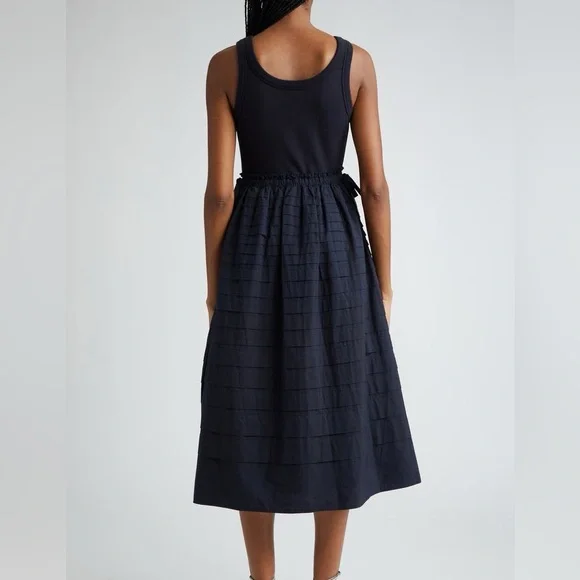 akira blue dress Akira in Solid Fit and Flare Long Sleeve Midi Dress